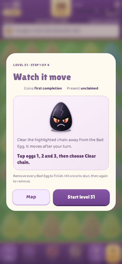 Bad Eggs appearing on a puzzle board