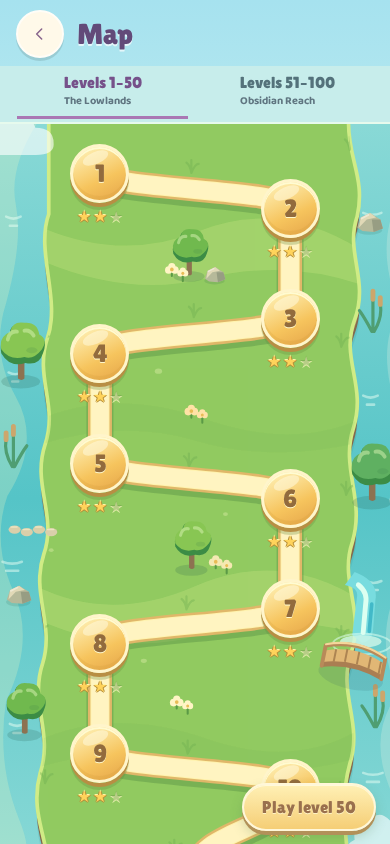 Eggy Weggy development screenshot featuring the cartoon chapter map